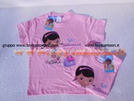 T-SHIRT MAGLIA DOTTORESSA PELUCHE MANICA CORTA NUOVO MODELLO , COLOR ROSA DISNEY LA DOTTORESSA 