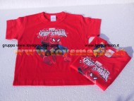 T-SHIRT MAGLIA SPIDERMAN  MANICA CORTA NUOVO MODELLO DI COLORE ROSSO SPIDERMAN MARVEL 