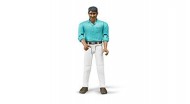 Bruder Figurina B World uomo , pelle media ,con jeans 60003