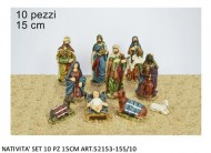 STATUINE PRESEPE OFFERTA NATIVITA' SET COMPLETO DA 10 PEZZI PERSONAGGI CM.15 ADDOBBO PRESEPE NATALE ADATTO A CHI REALIZZA PRESEPI ANCHE DA RIVENDERE 8022